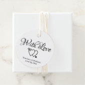 カスタム白黒スクリプトハート結婚のギフト フェイバータグ (インサイチュ)