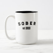 カスタム白黒ソバーミニマリストコーヒー ツートーンマグカップ (左)