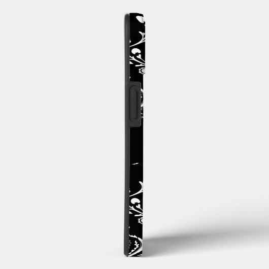 カスタム白黒ダマスク Case-Mate iPhoneケース (裏面 / 右)