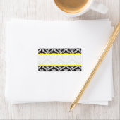 カスタム白黒ダマスコウェディング ラベル (インサイチュ)