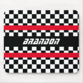 カスタム白黒チェッ市松模様にク・フラグ・パターン マウスパッド (正面)