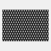 カスタム白黒ツリーメリークリスマス ラッピングペーパーシート (正面3)