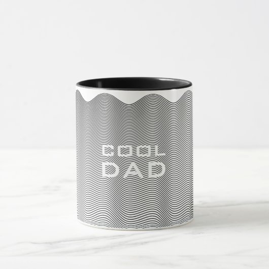 カスタム白黒トリップ（幻覚体験）のようなストライプサイケデリックカッコいい マグカップ (中央)