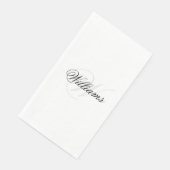 カスタム白黒ネームモノグラムゲストタオル (コーナー)