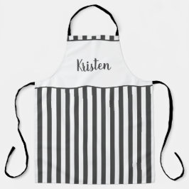 カスタム白黒パターンパーソナライズされた文字 エプロン