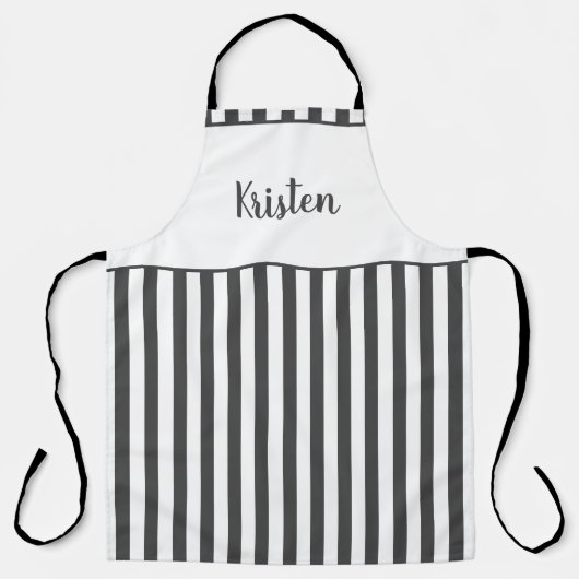 カスタム白黒パターンパーソナライズされた文字 エプロン (正面)