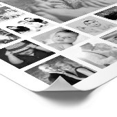 カスタム白黒フォトコラージュパーソナライズされた ポスター (角)