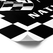 カスタム白黒フラ市松模様にグの正方形パターン ポスター (角)