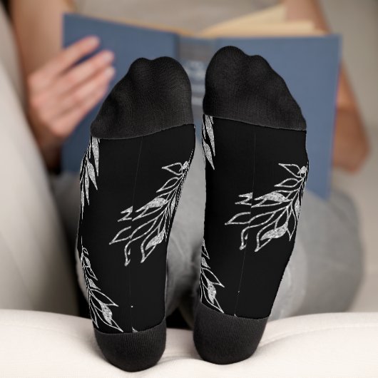カスタム白黒フローラ ソックス (底面)