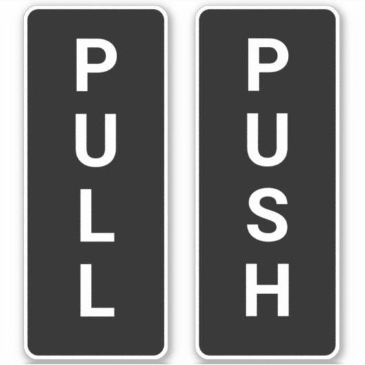 カスタム白黒プッシュプルドア シール (正面)