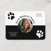 カスタム白黒ペットケアビジネスカード 名刺 (正面)