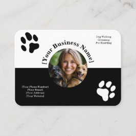 カスタム白黒ペットケアビジネスカード 名刺