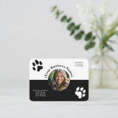カスタム白黒ペットケアビジネスカード 名刺 (スタンド正面)