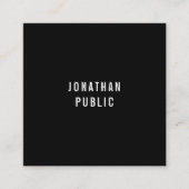 カスタム白黒モダンシンプルテンプレート スクエア名刺 (正面)