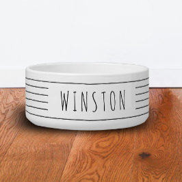 カスタム白黒モダンファームハウスキャットドッグ ボウル