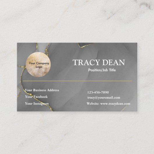 カスタム白黒モダンプロフェッショナル 名刺 (正面)