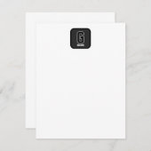 カスタム白黒モノグラパーソナライズされたム ノートカード (正面/裏面)