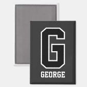 カスタム白黒モノグラパーソナライズされたム マグネット (正面/裏面)