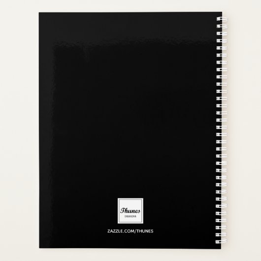 カスタム白黒モノグラム2025 プランナー手帳 (裏面)