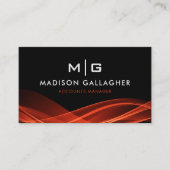 カスタム白黒レッドプロフェッショナル 名刺 (正面)