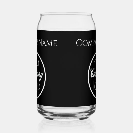 カスタム白黒ロゴをここに追加プロモーション ガラス缶 (左)