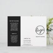 カスタム白黒ロゴ3折パンフレット (スタンド正面)