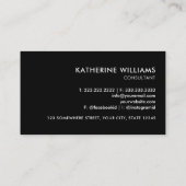 カスタム白黒一文字プロフェッショナル 名刺 (裏面)