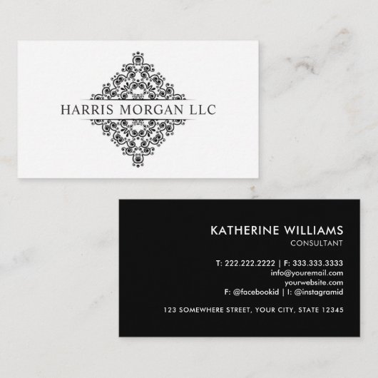 カスタム白黒一文字プロフェッショナル 名刺 (正面/裏面)