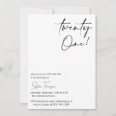 カスタム白黒写真21歳のパーティー 招待状 (正面)