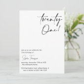 カスタム白黒写真21歳のパーティー 招待状 (スタンド正面)