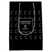 カスタム白黒卒業抱き枕 ミディアムペーパーバッグ (裏面)