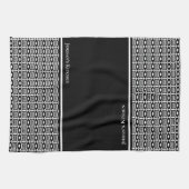 カスタム白黒抽象芸術パターン キッチンタオル (横)