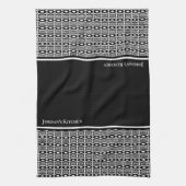 カスタム白黒抽象芸術パターン キッチンタオル (縦)