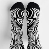 カスタム白黒抽象芸術波 ソックス (上部)