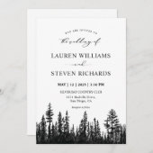 カスタム白黒松結婚林 招待状 (正面/裏面)