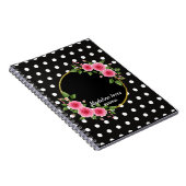 カスタム白黒水玉模様母の日 ノートブック (右側)