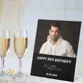 カスタム白黒男30歳の誕生日 台座サイン