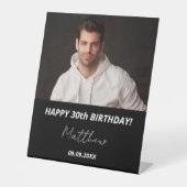 カスタム白黒男30歳の誕生日 台座サイン (正面)