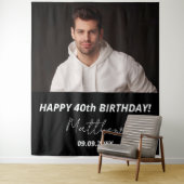 カスタム白黒男40歳の誕生日 タペストリー (インサイチュ)