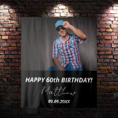 カスタム白黒男60歳の誕生日 タペストリー