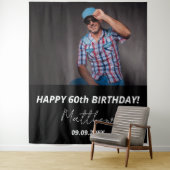 カスタム白黒男60歳の誕生日 タペストリー (インサイチュ)