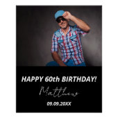 カスタム白黒男60歳の誕生日 ポスター (正面)