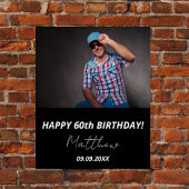 カスタム白黒男60歳の誕生日 ポスター