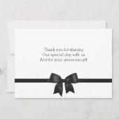 カスタム白黒結婚サンキューカード サンキューカード (裏面)