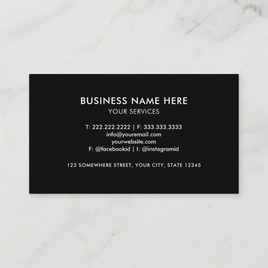 カスタム白黒縞模様プロフェッショナル 名刺 (裏面)