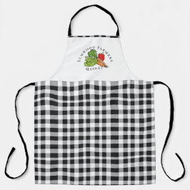 カスタム白黒野菜農家市場 エプロン