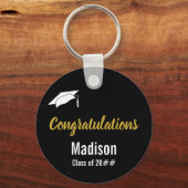 カスタム白黒金ゴールド卒業 キーホルダー (正面)