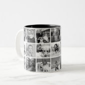 カスタム白黒21フォトコラージュ ツートーンマグカップ (正面左)