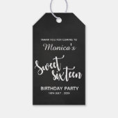 カスタム白黒 |甘い16 |誕生日ギフトラベル ギフトタグ (正面)