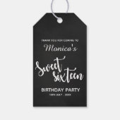カスタム白黒 |甘い16 |誕生日ギフトラベル ギフトタグ (裏面)